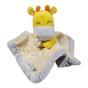 Carter’s Lovey Yellow Gray Chevron Stripe Giraffe Baby Security Blanket Nunu